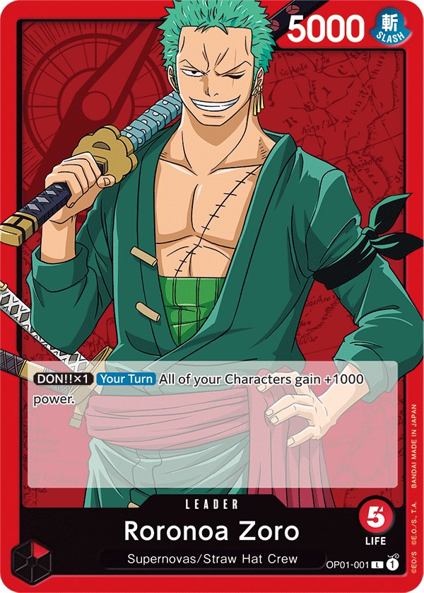 One Piece Card Game: Roronoa Zoro (001) card image