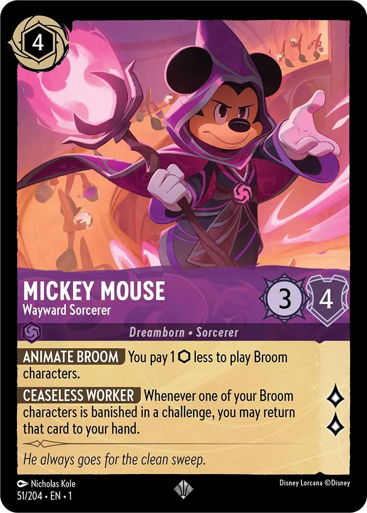 Disney Lorcana: Mickey Mouse - Wayward Sorcerer card image