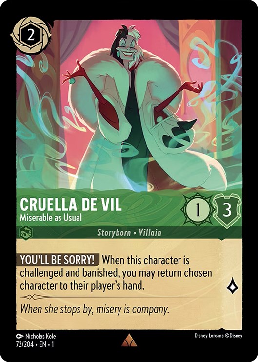 Disney Lorcana: Cruella de Vil - Miserable as Usual card image