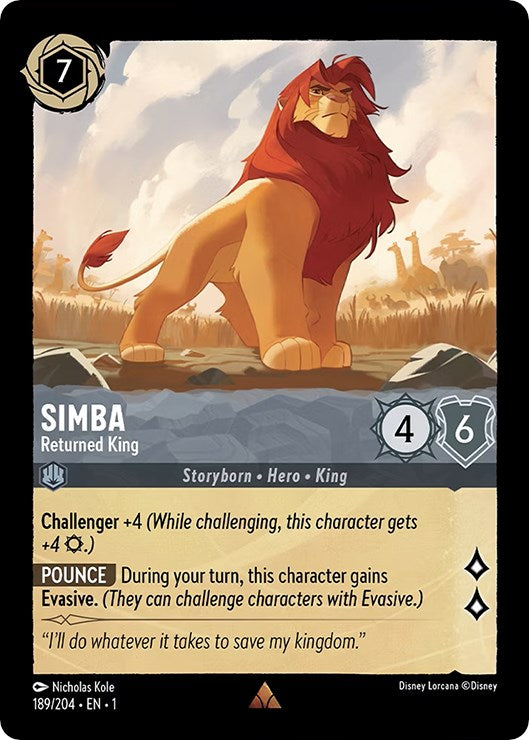 Disney Lorcana: Simba - Returned King card image