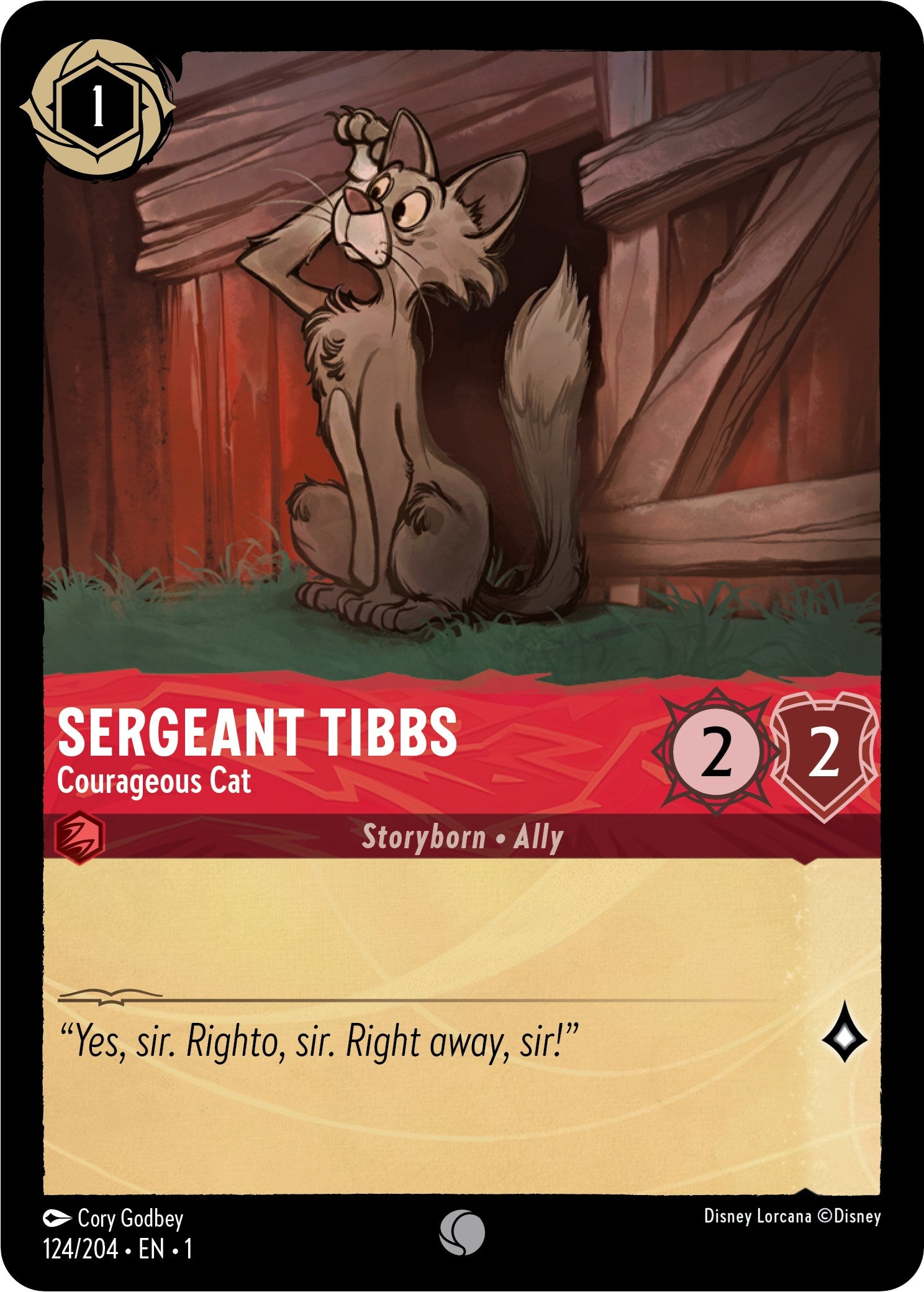 Disney Lorcana: Sergeant Tibbs - Courageous Cat card image