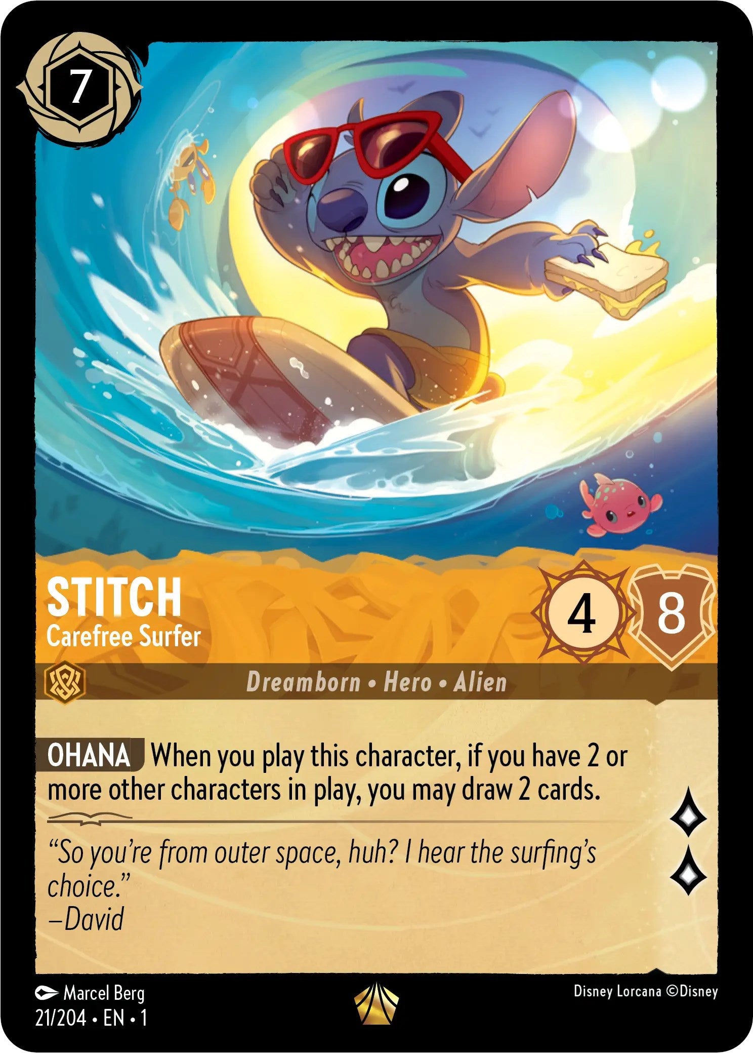 Disney Lorcana: Stitch - Carefree Surfer card image