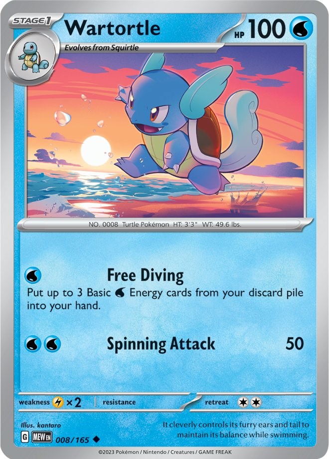 Pokemon: Wartortle - 008/165 card image