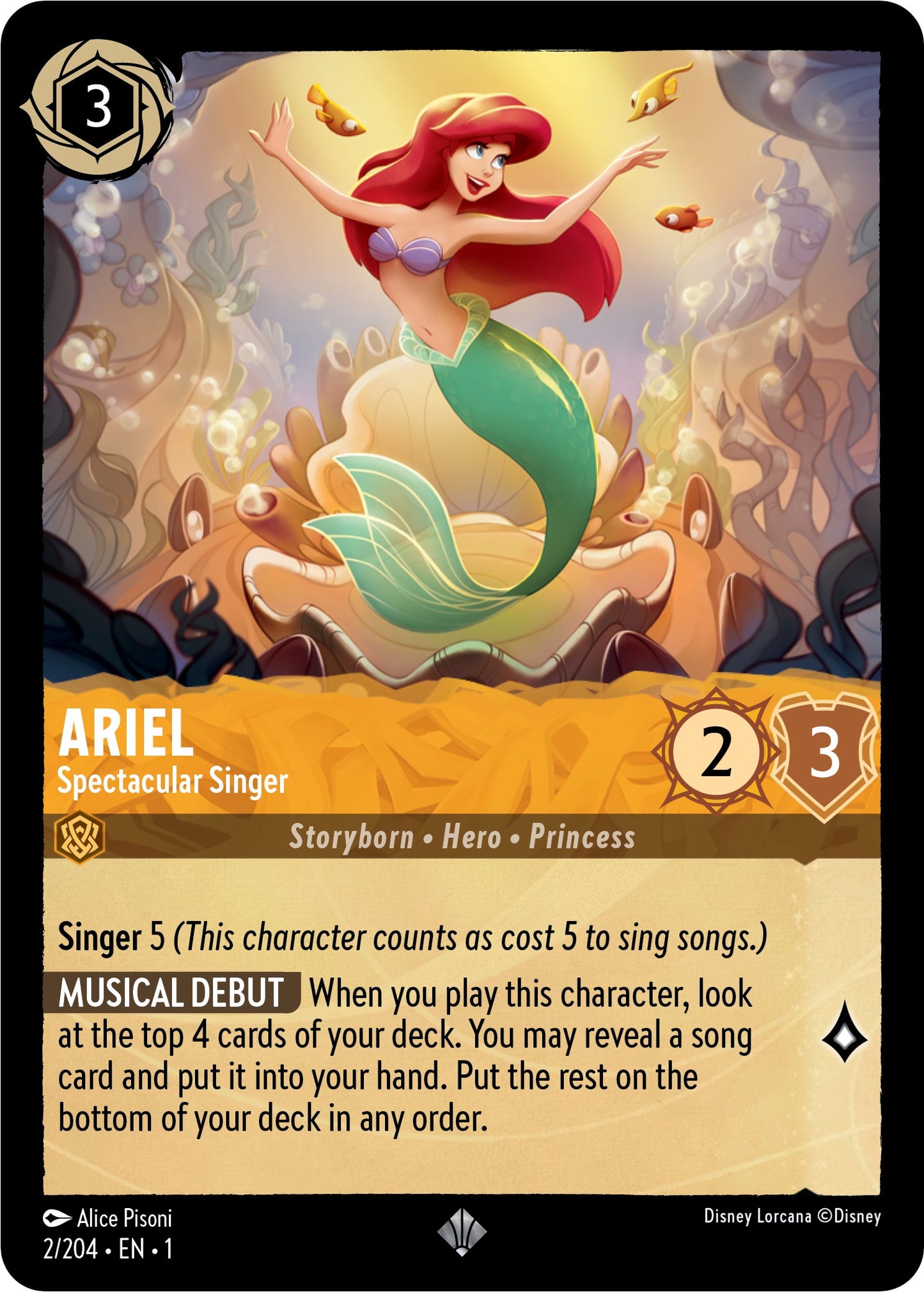 Disney Lorcana: Ariel - Spectacular Singer card image