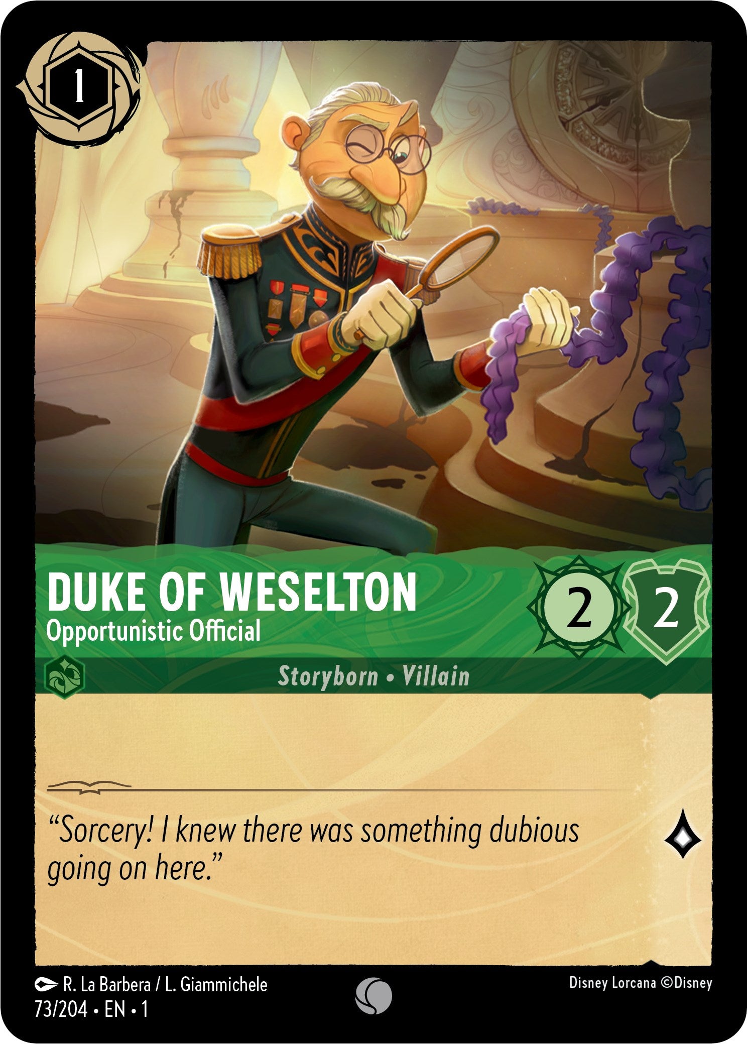 Disney Lorcana: Duke of Weselton - Opportunistic Official card image