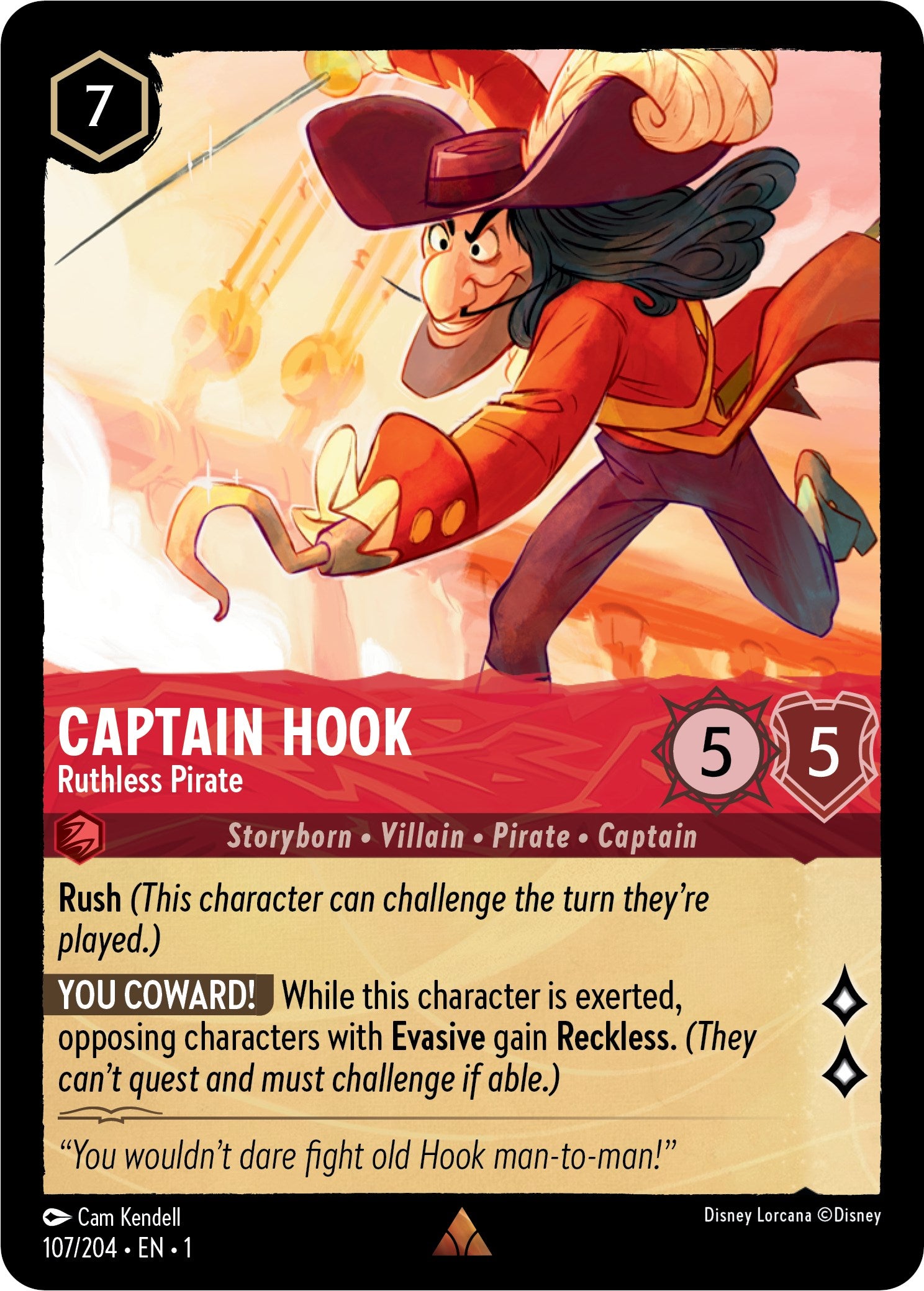 Disney Lorcana: Captain Hook - Ruthless Pirate card image