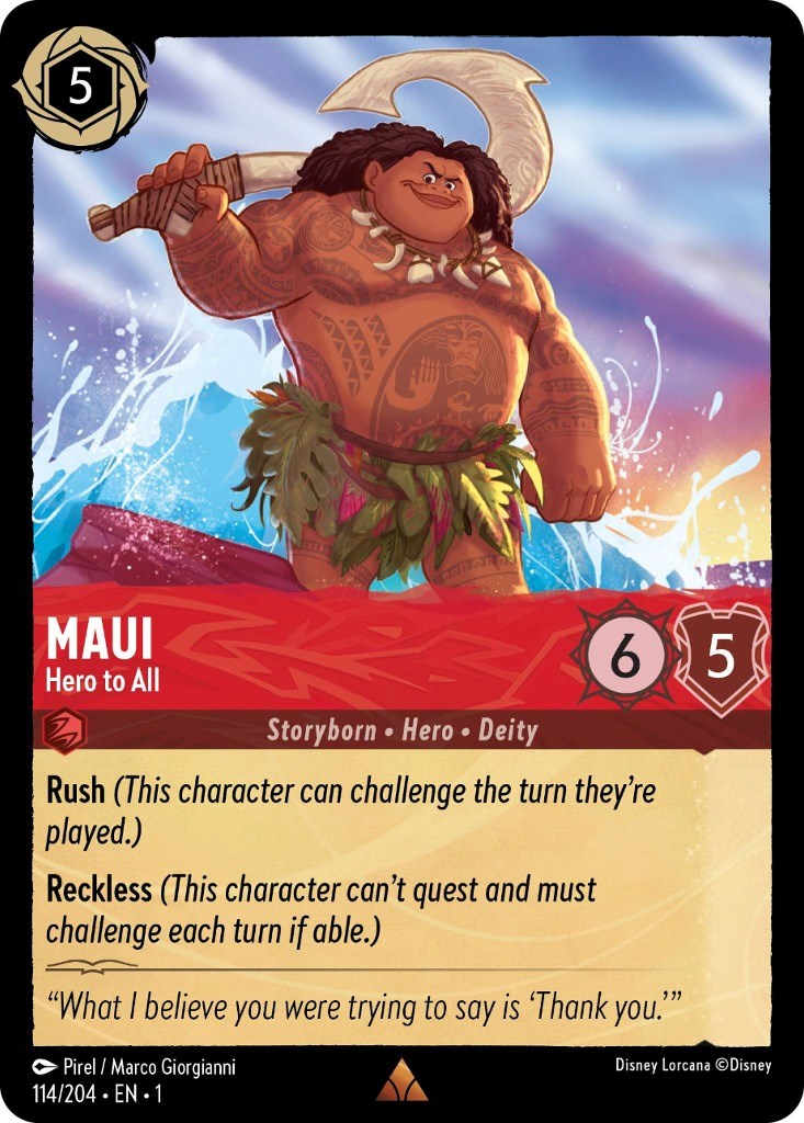 Disney Lorcana: Maui - Hero to All card image