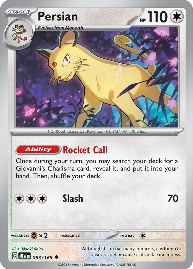 Pokemon: Persian card image