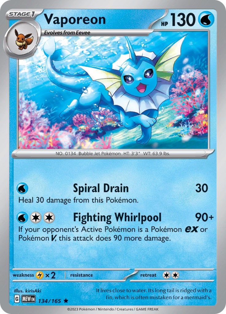 Pokemon: Vaporeon card image