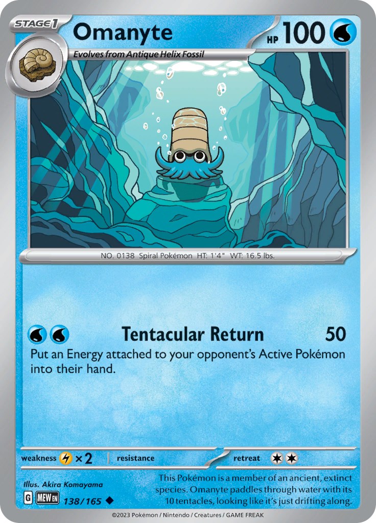 Pokemon: Omanyte - 138/165 card image