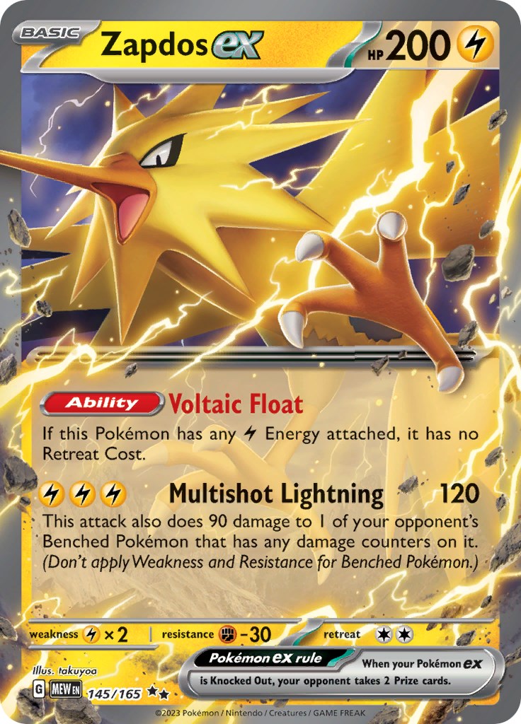 Pokemon: Zapdos ex - 145/165 card image