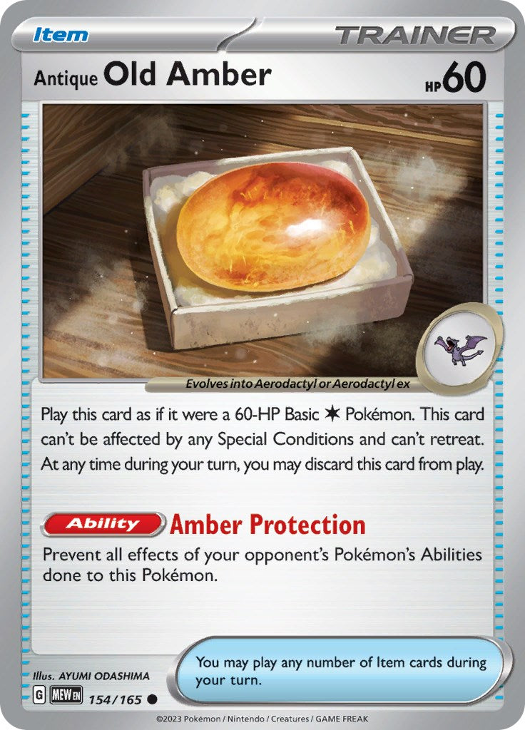 Pokemon: Antique Old Amber card image