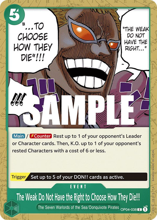 One Piece Card Game: The Weak Do Not Have the Right to Choose How They Die!!! card image