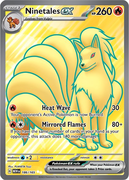 Pokemon: Ninetales ex - 186/165 card image