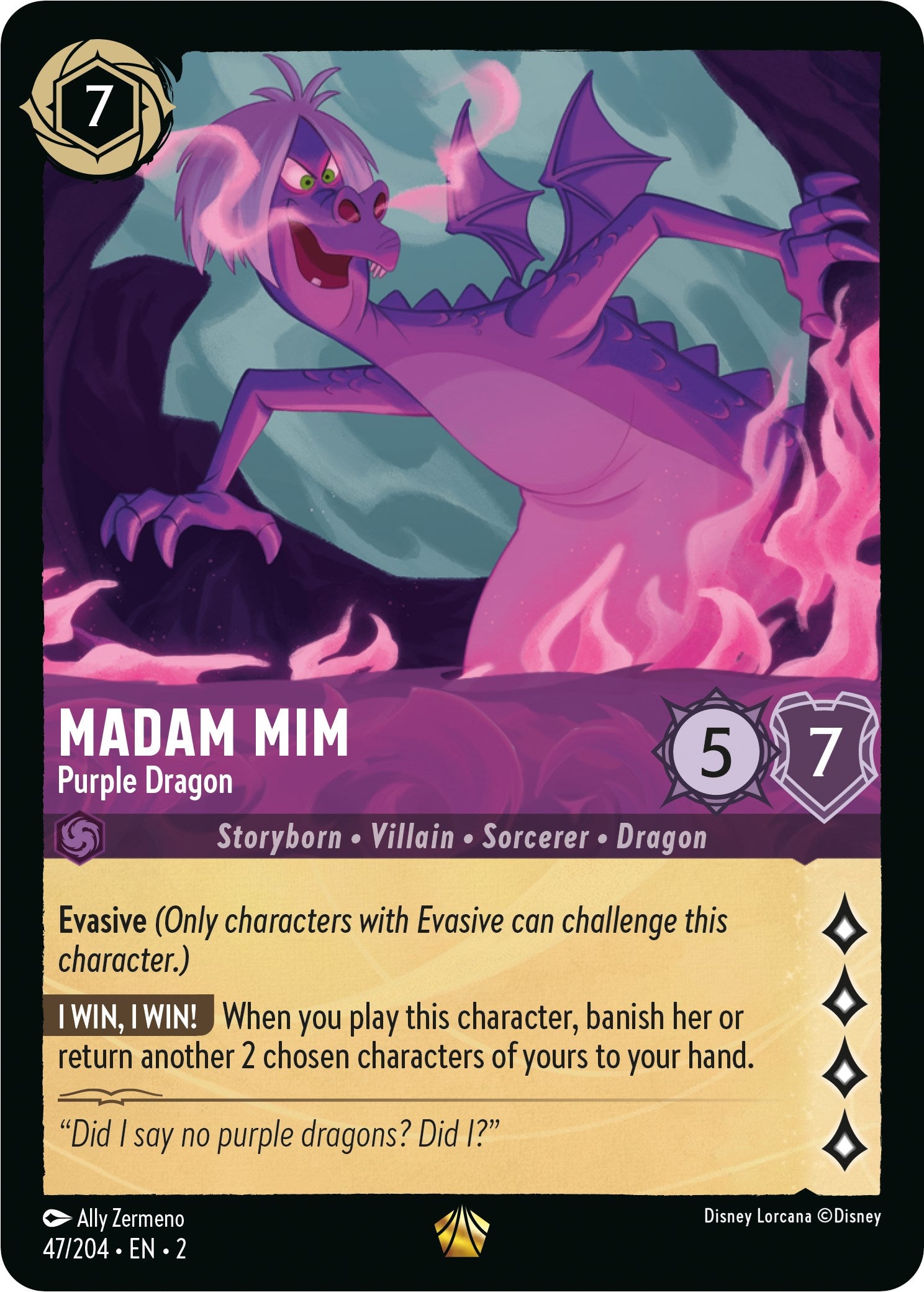 Disney Lorcana: Madam Mim - Purple Dragon card image