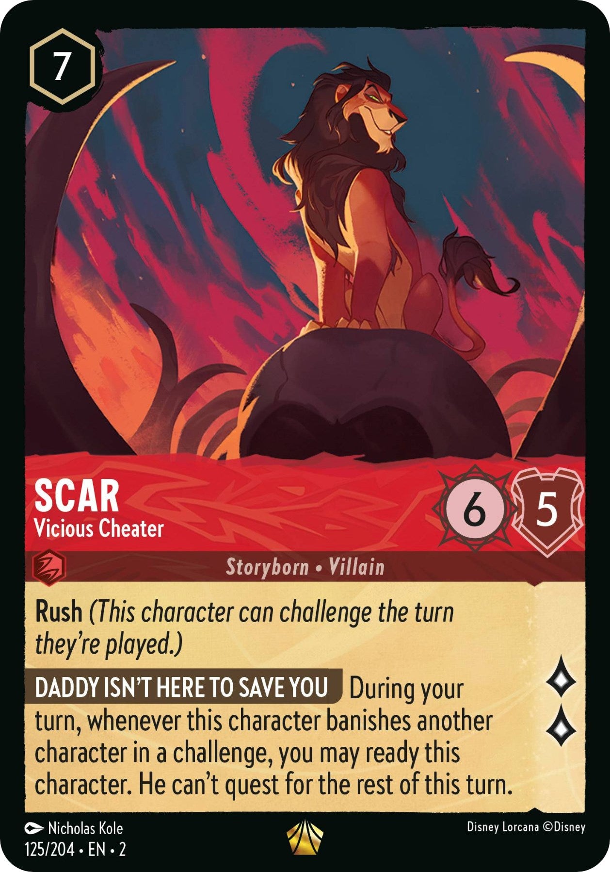 Disney Lorcana: Scar - Vicious Cheater card image