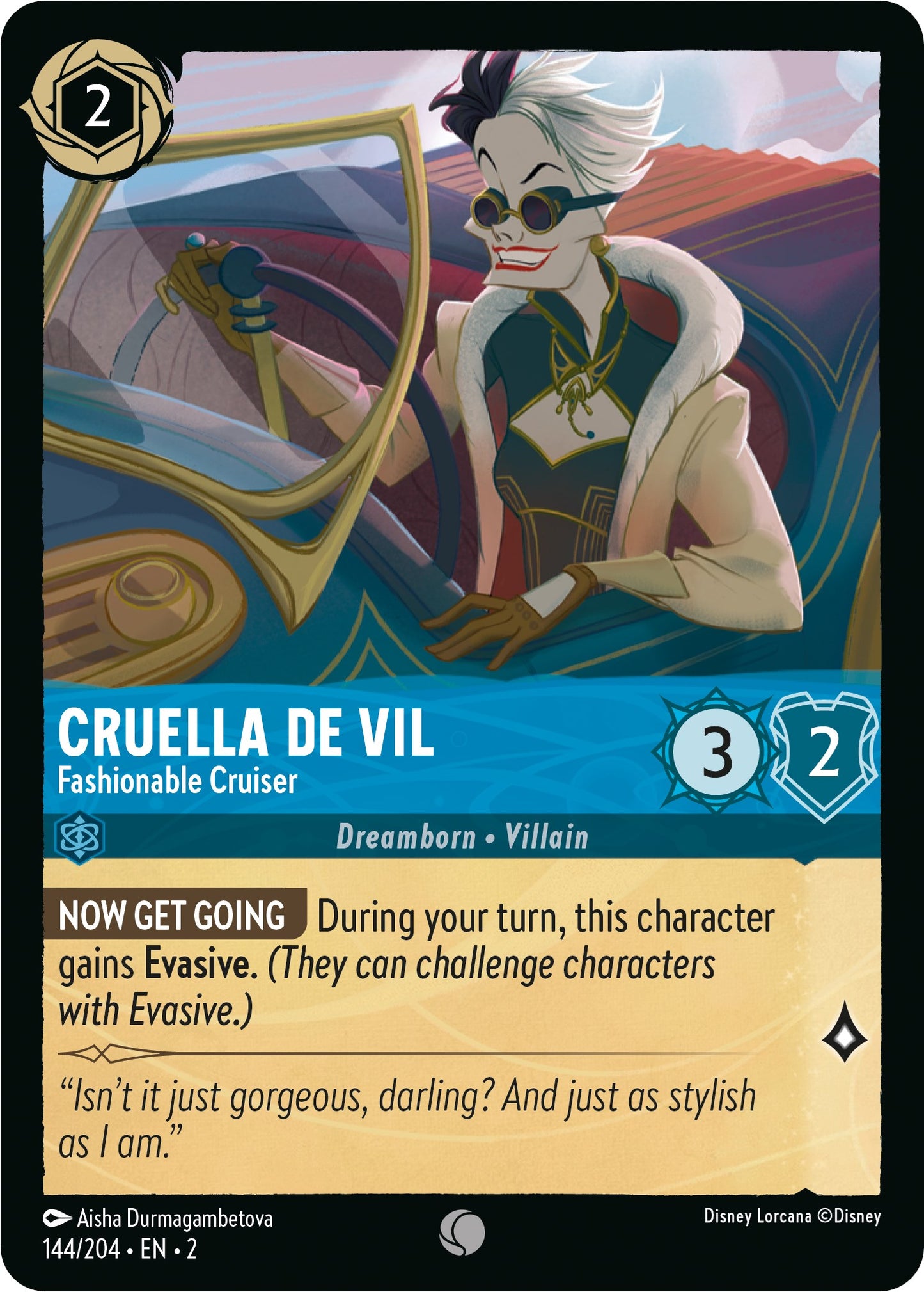 Disney Lorcana: Cruella De Vil - Fashionable Cruiser card image