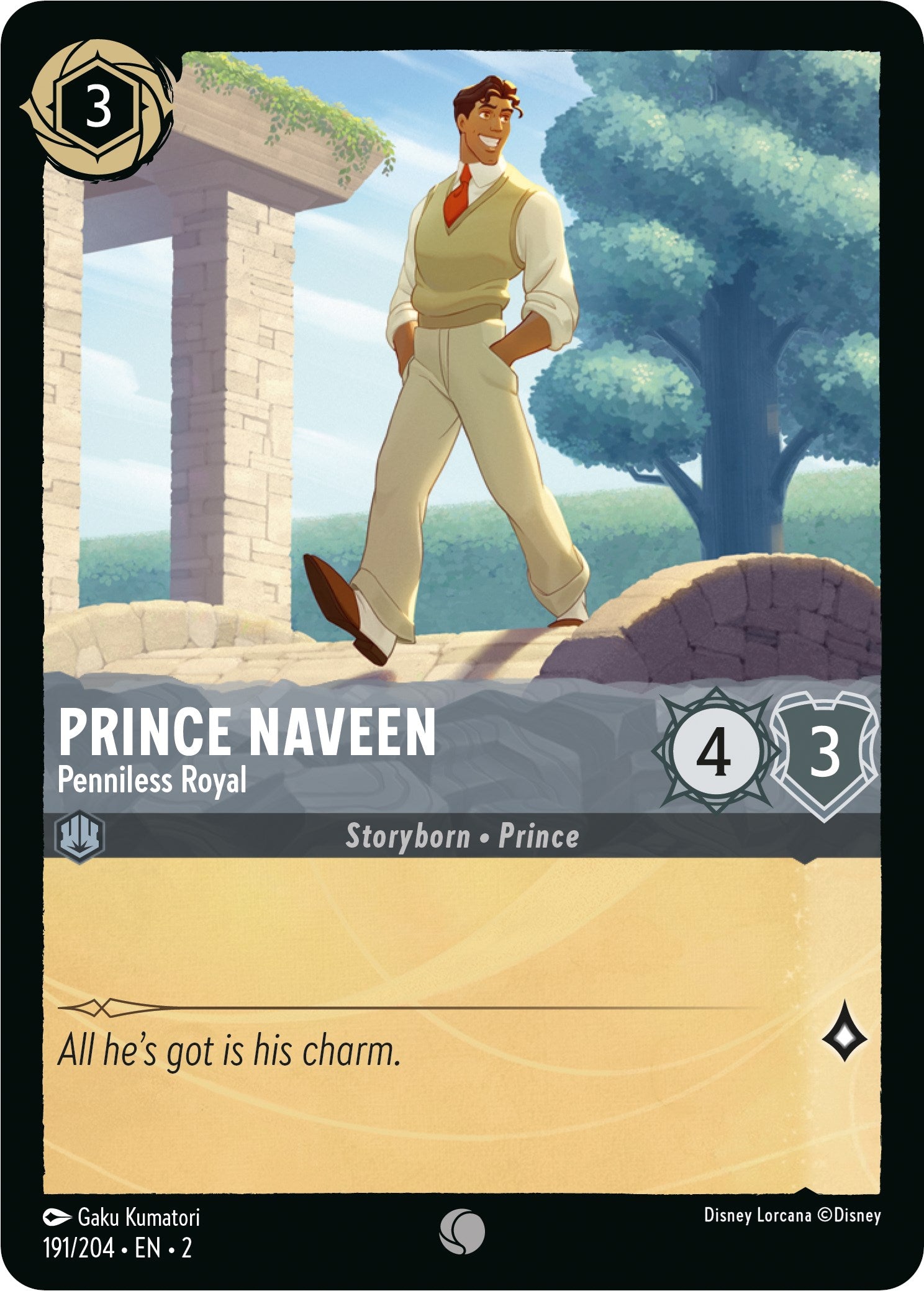 Disney Lorcana: Prince Naveen - Penniless Royal card image