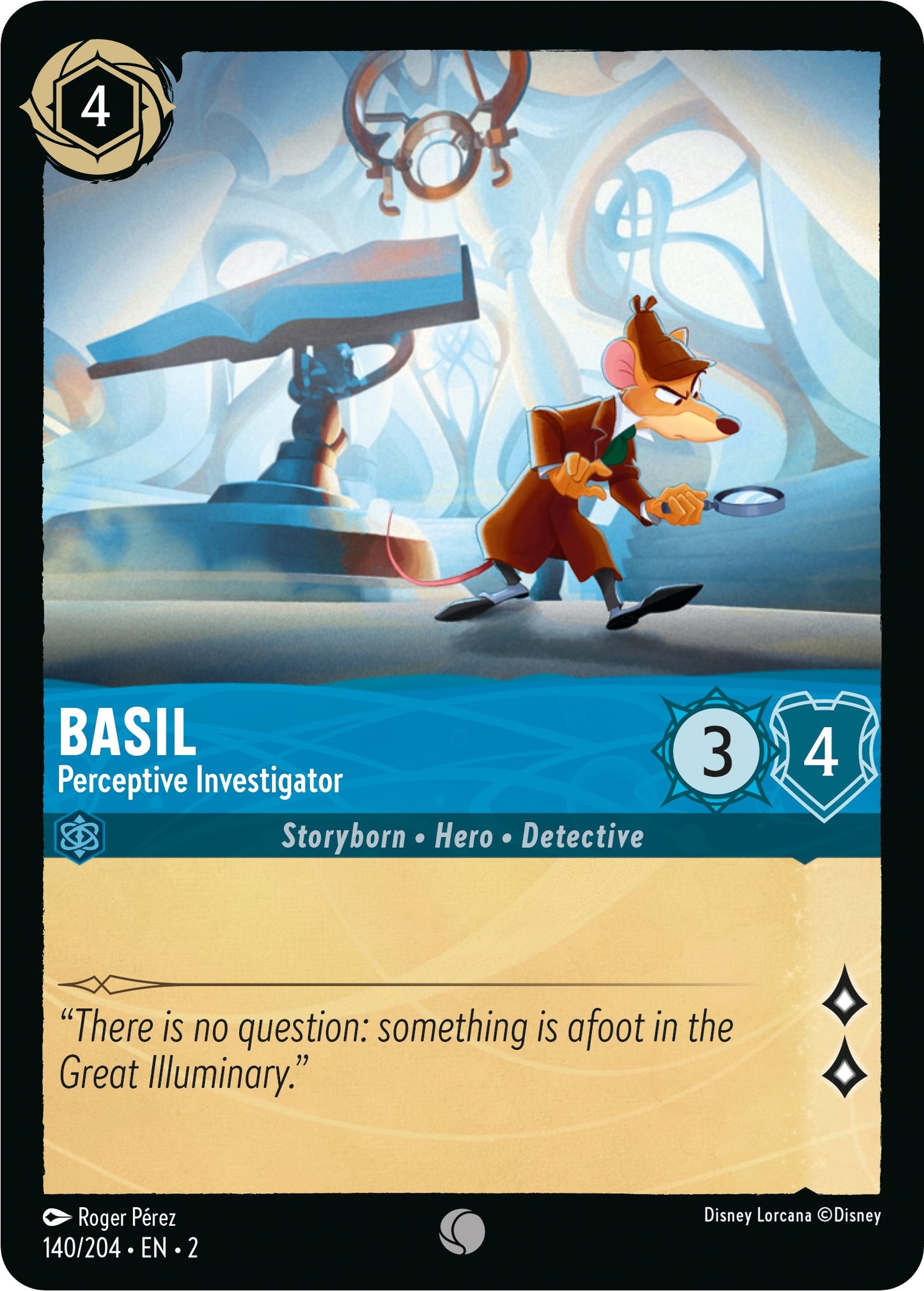 Disney Lorcana: Basil - Perceptive Investigator card image