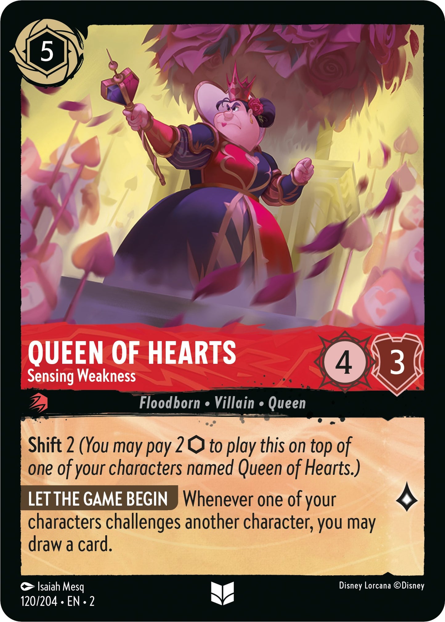 Disney Lorcana: Queen of Hearts - Sensing Weakness card image