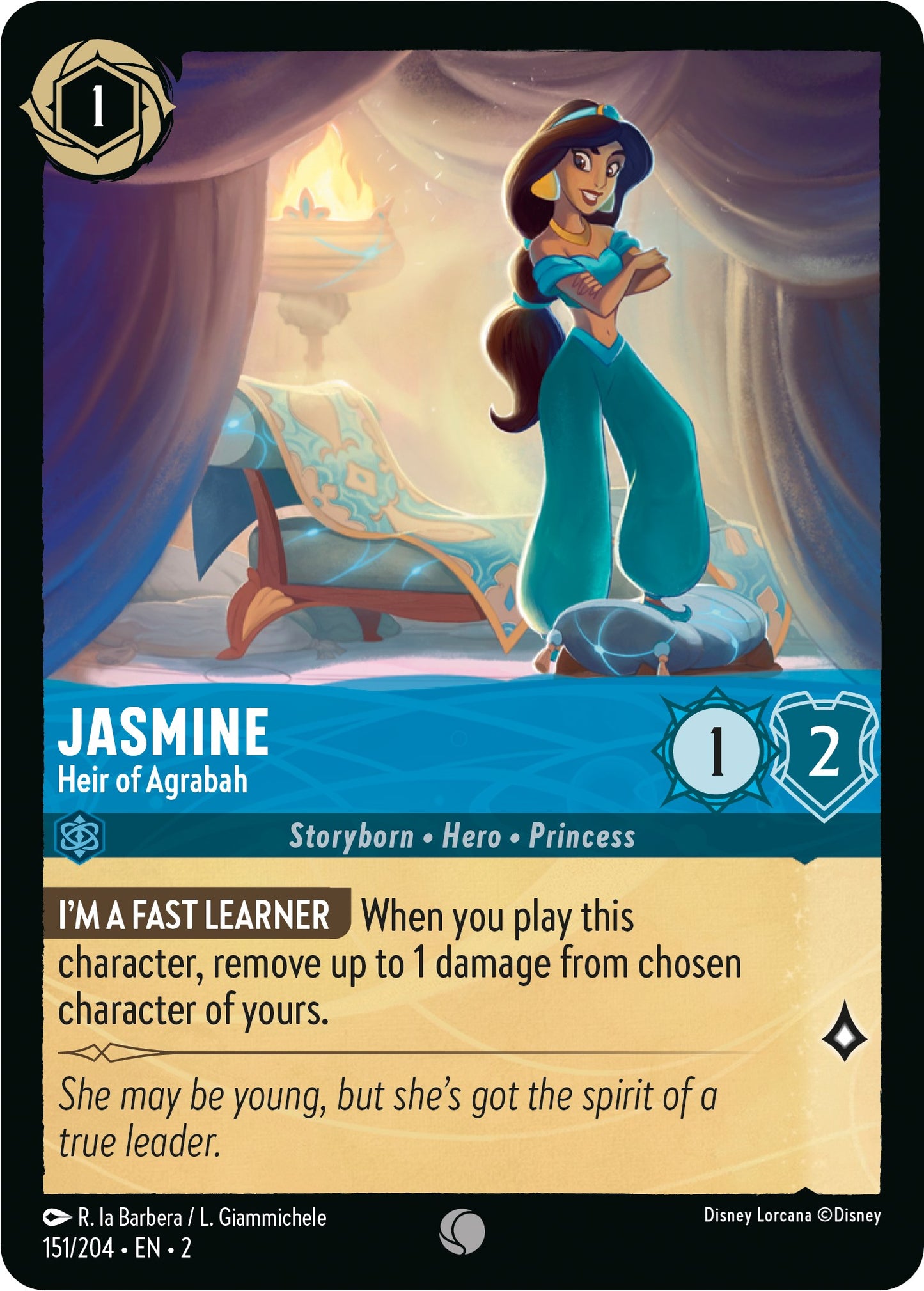 Disney Lorcana: Jasmine - Heir of Agrabah card image