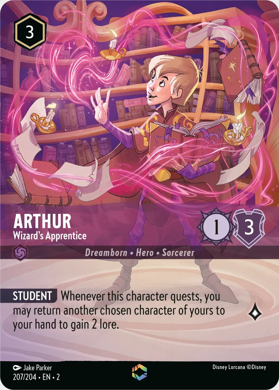 Disney Lorcana: Arthur - Wizard's Apprentice (Enchanted) card image