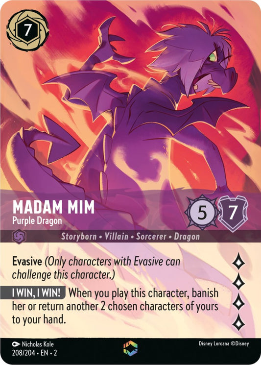 Disney Lorcana: Madam Mim - Purple Dragon (Enchanted) card image