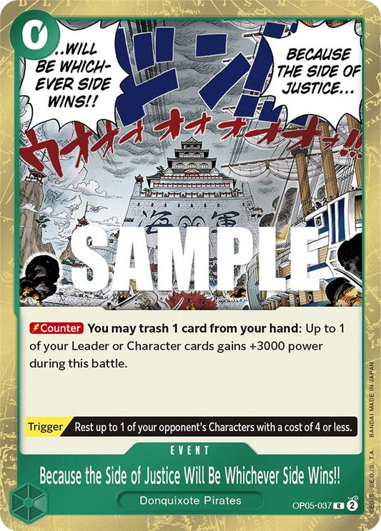 One Piece Card Game: Because the Side of Justice Will Be Whichever Side Wins!! card image