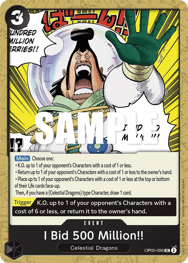 One Piece Card Game: I Bid 500 Million!! card image