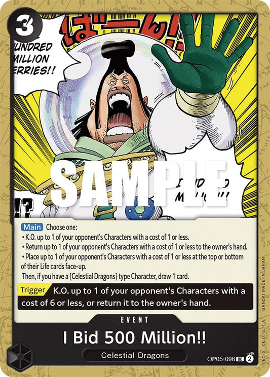 One Piece Card Game: I Bid 500 Million!! card image