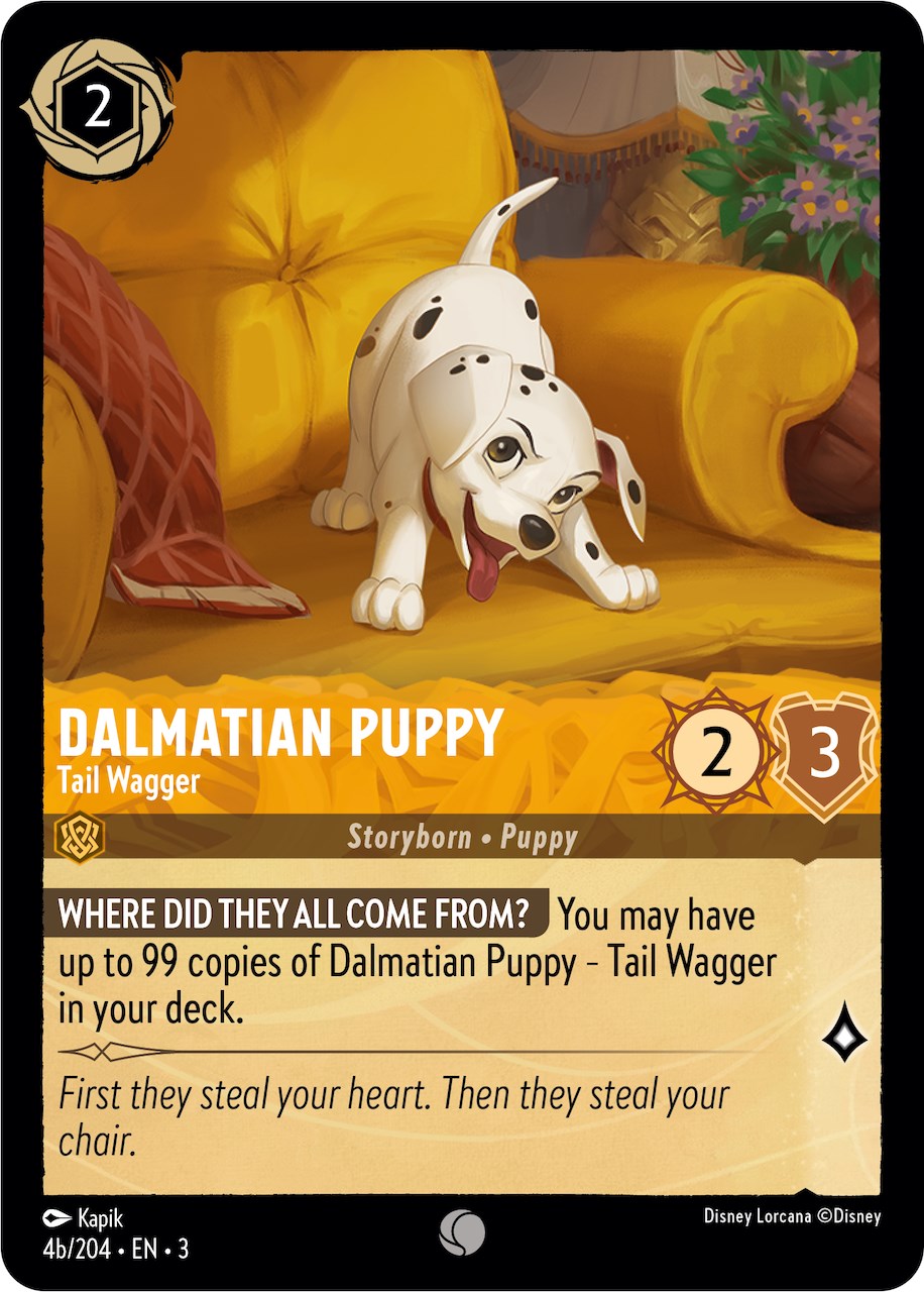 Disney Lorcana: Dalmatian Puppy - Tail Wagger (4b/204) card image