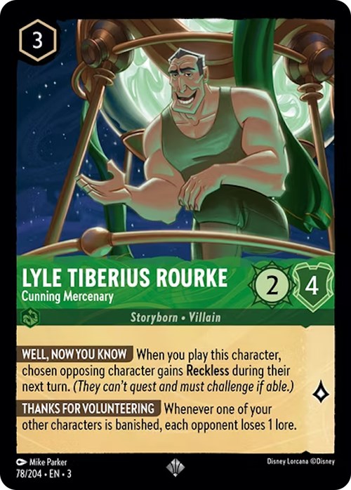 Disney Lorcana: Lyle Tiberius Rourke - Cunning Mercenary card image