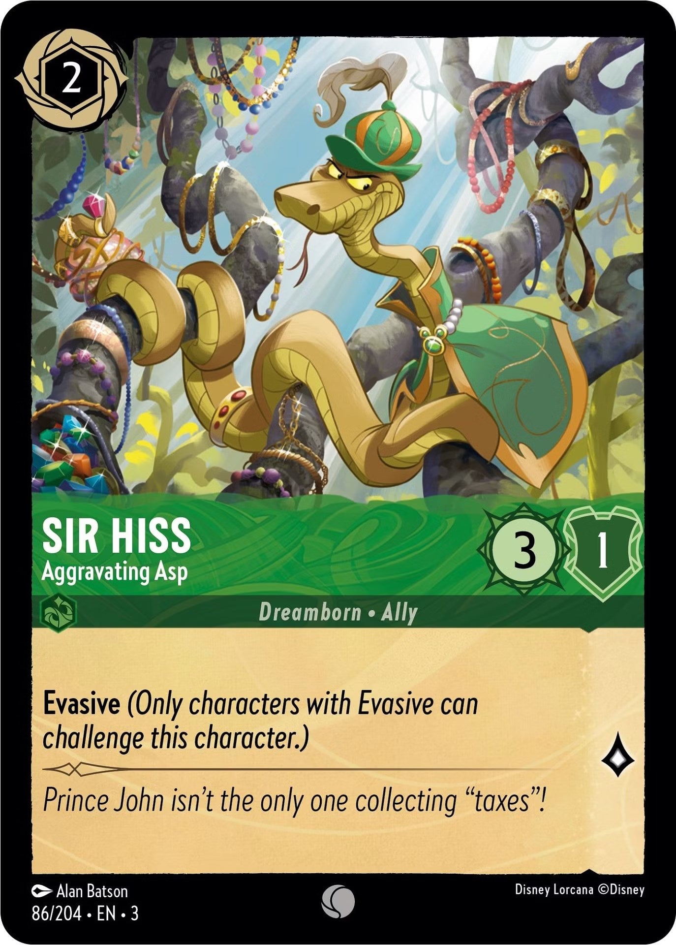 Disney Lorcana: Sir Hiss - Aggravating Asp card image