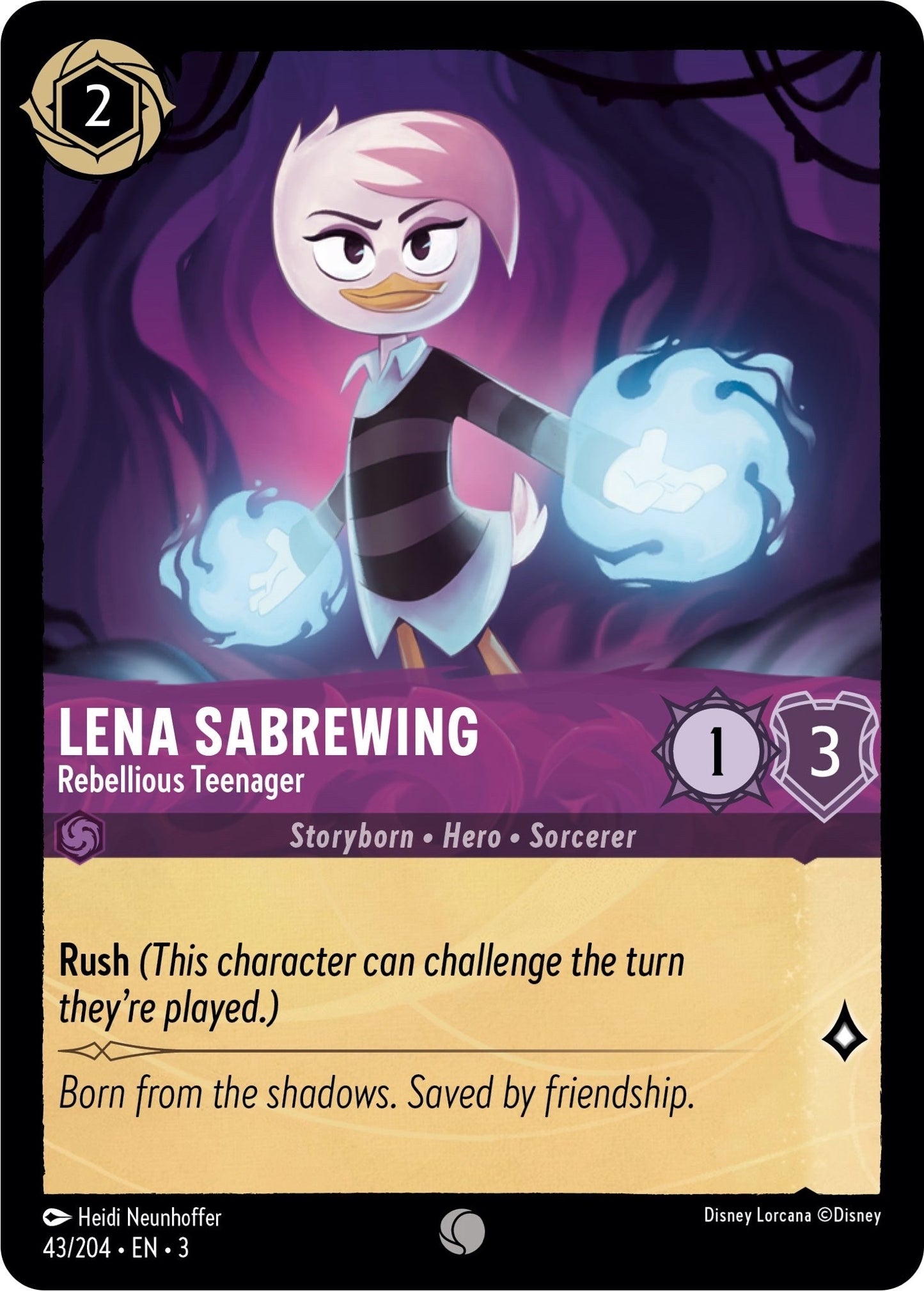 Disney Lorcana: Lena Sabrewing - Rebellious Teenager card image