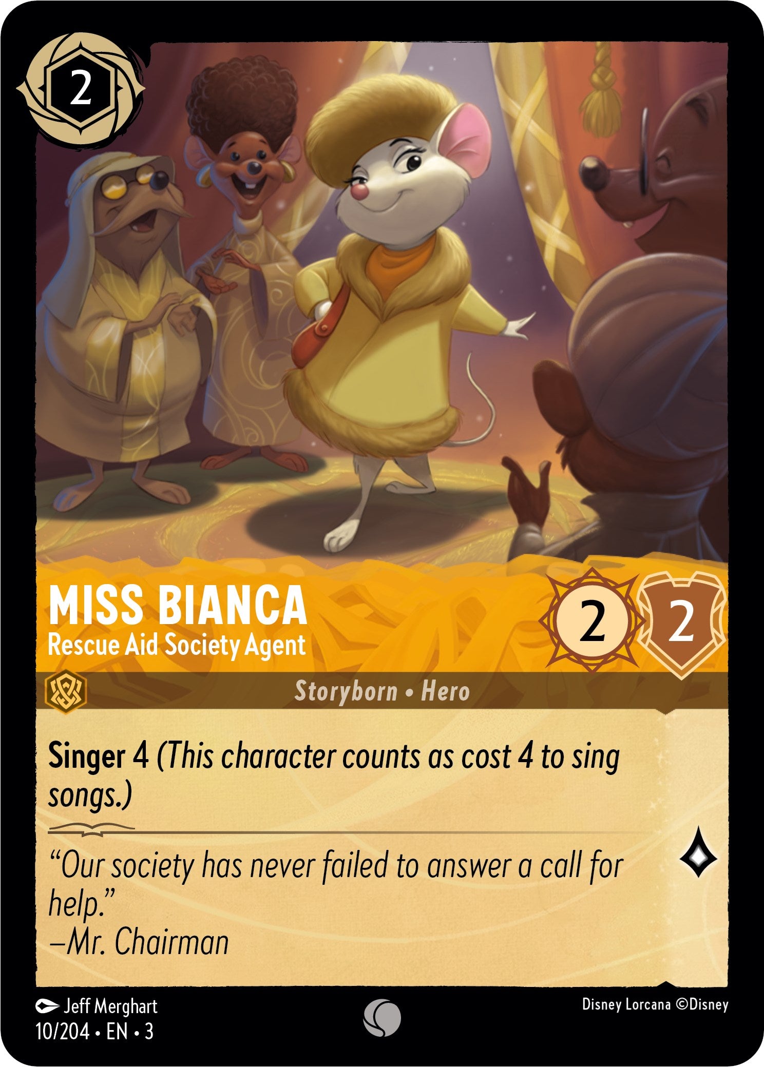 Disney Lorcana: Miss Bianca - Rescue Aid Society Agent card image