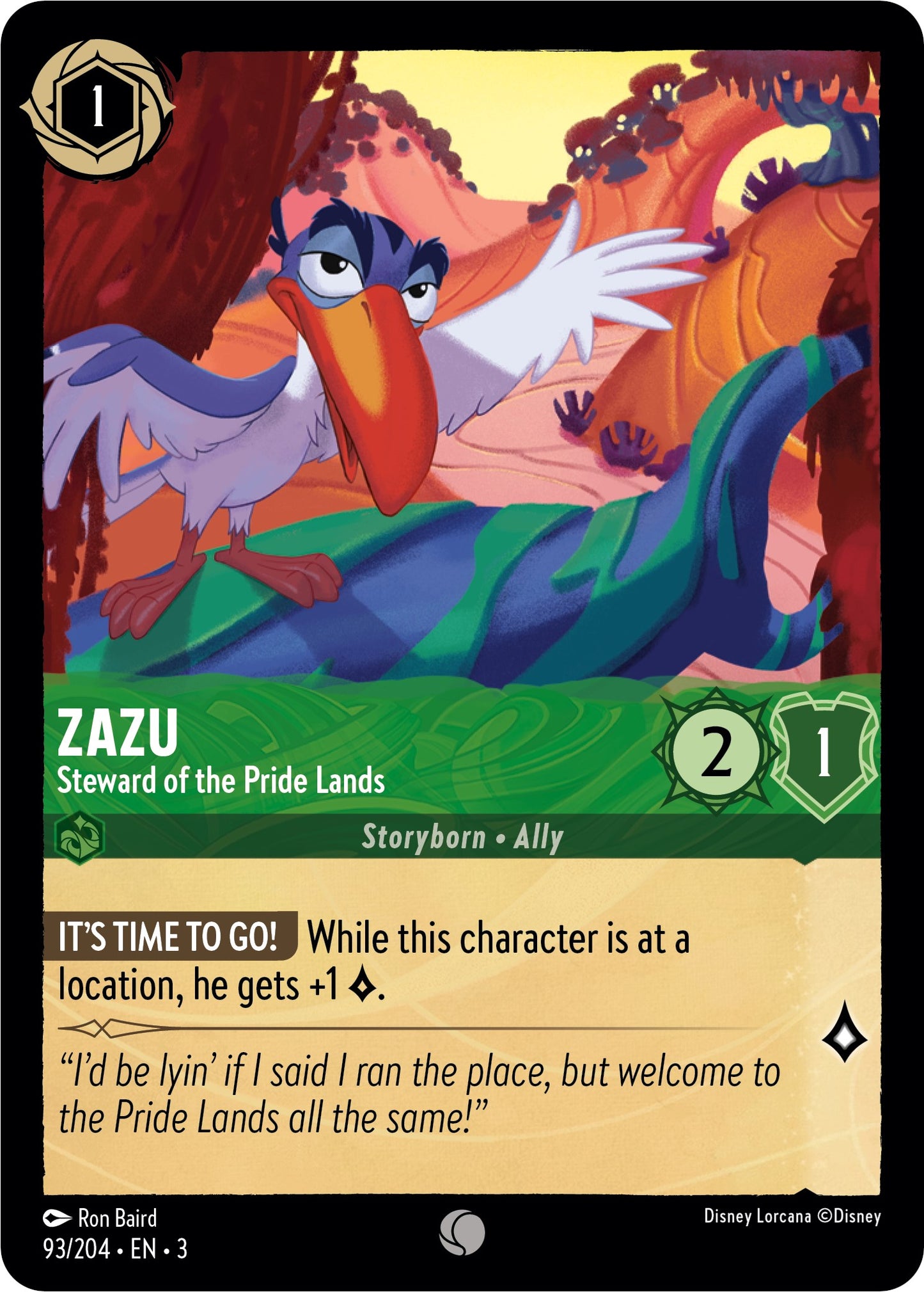 Disney Lorcana: Zazu - Steward of the Pride Lands card image