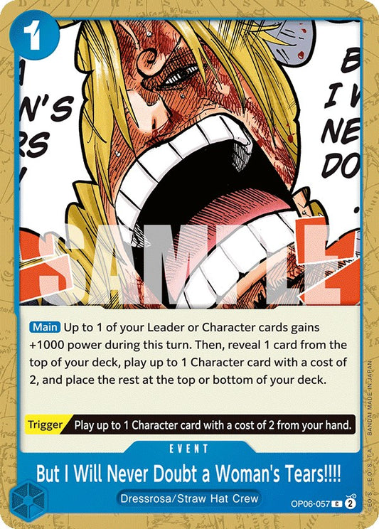 One Piece Card Game: But I Will Never Doubt a Woman's Tears!!!! card image