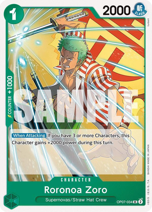 One Piece Card Game: Roronoa Zoro (034) card image