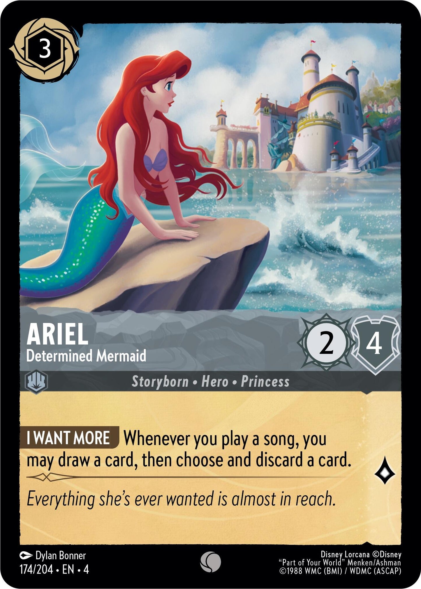 Disney Lorcana: Ariel - Determined Mermaid card image