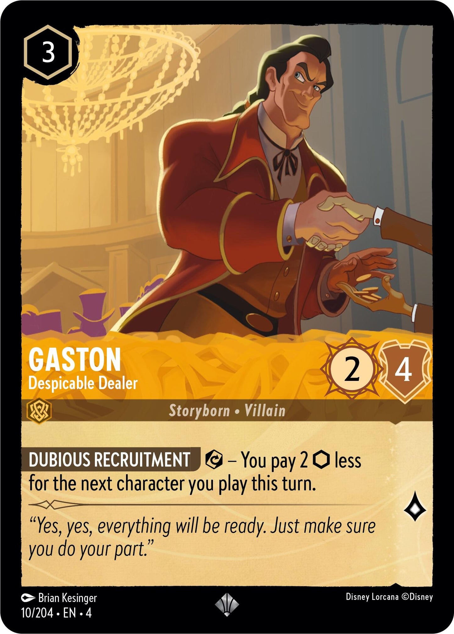 Disney Lorcana: Gaston - Despicable Dealer card image