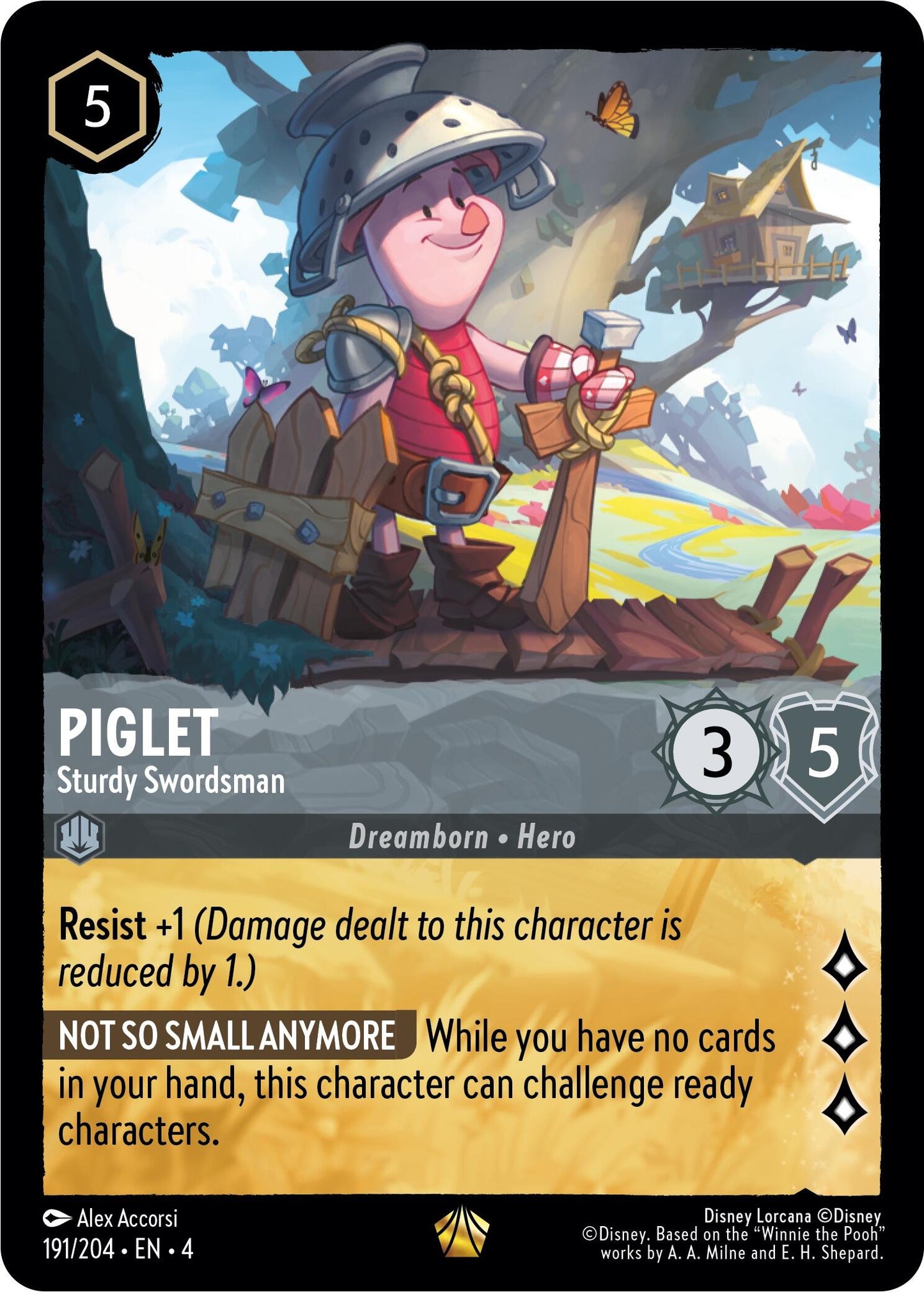 Disney Lorcana: Piglet - Sturdy Swordsman card image