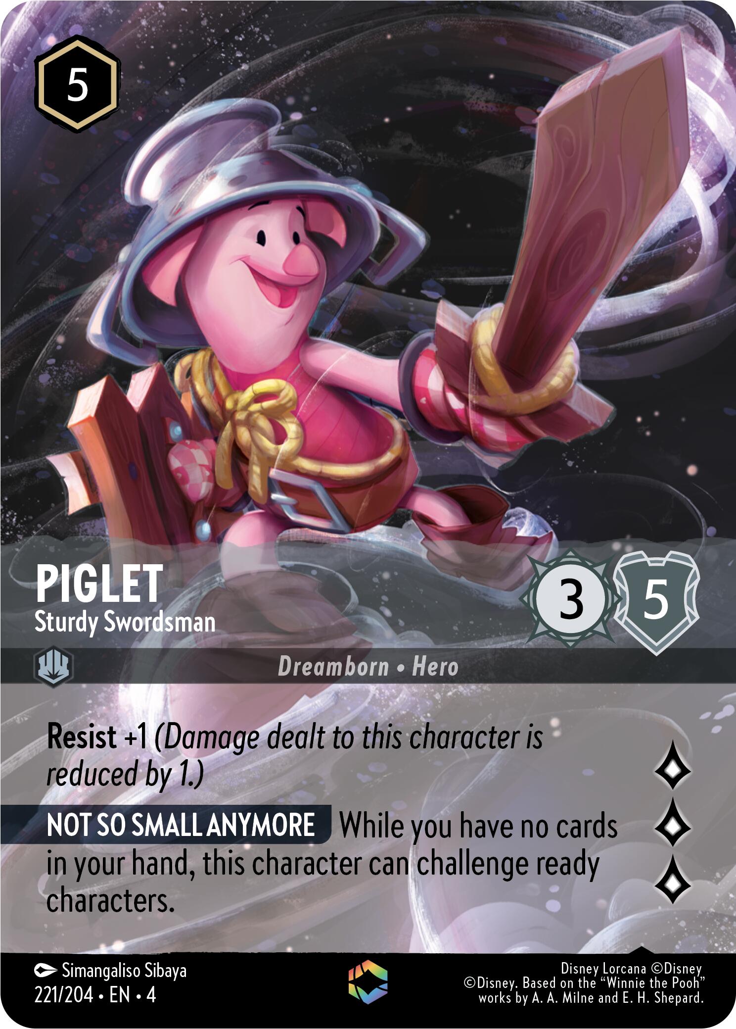 Disney Lorcana: Piglet - Sturdy Swordsman (Enchanted) card image