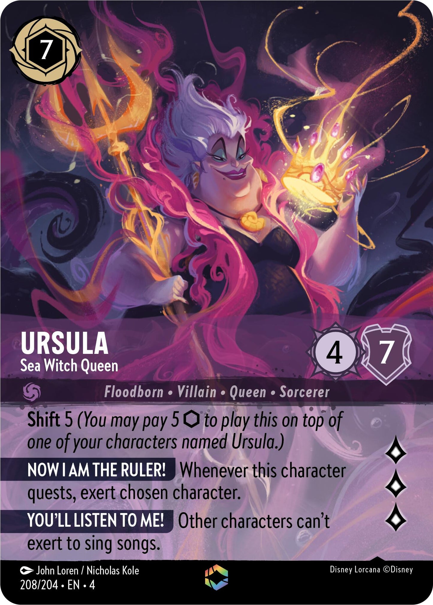 Disney Lorcana: Ursula - Sea Witch Queen (Enchanted) card image