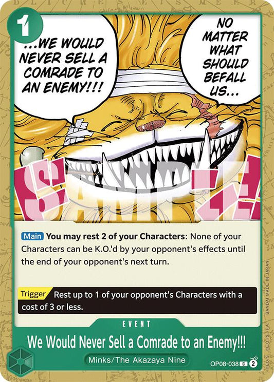 One Piece Card Game: We Would Never Sell a Comrade to an Enemy!!! card image