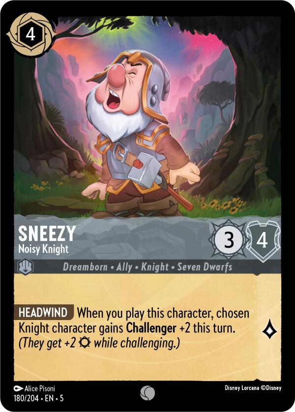 Disney Lorcana: Sneezy - Noisy Knight card image