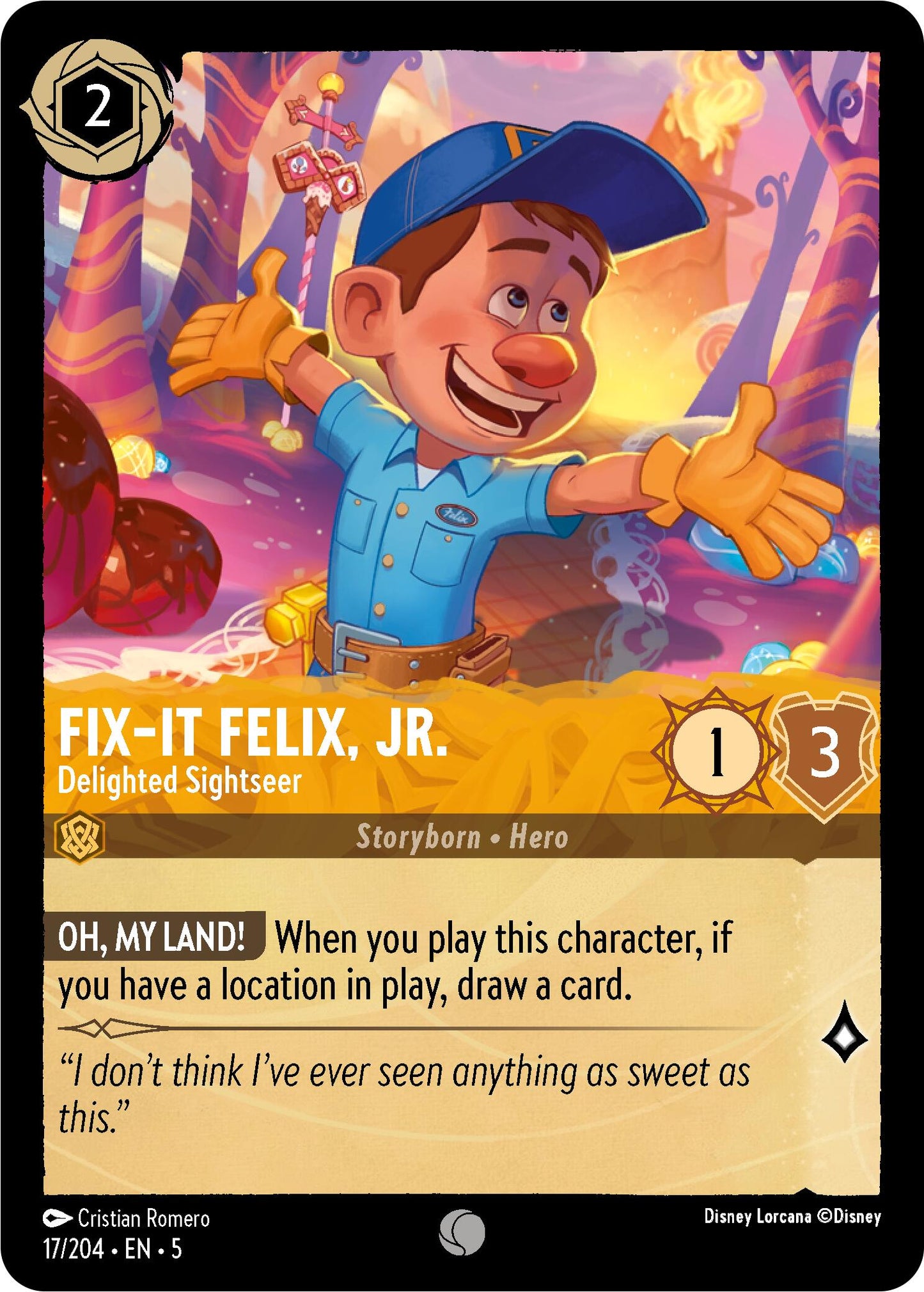 Disney Lorcana: Fix-It Felix, Jr. - Delighted Sightseer card image