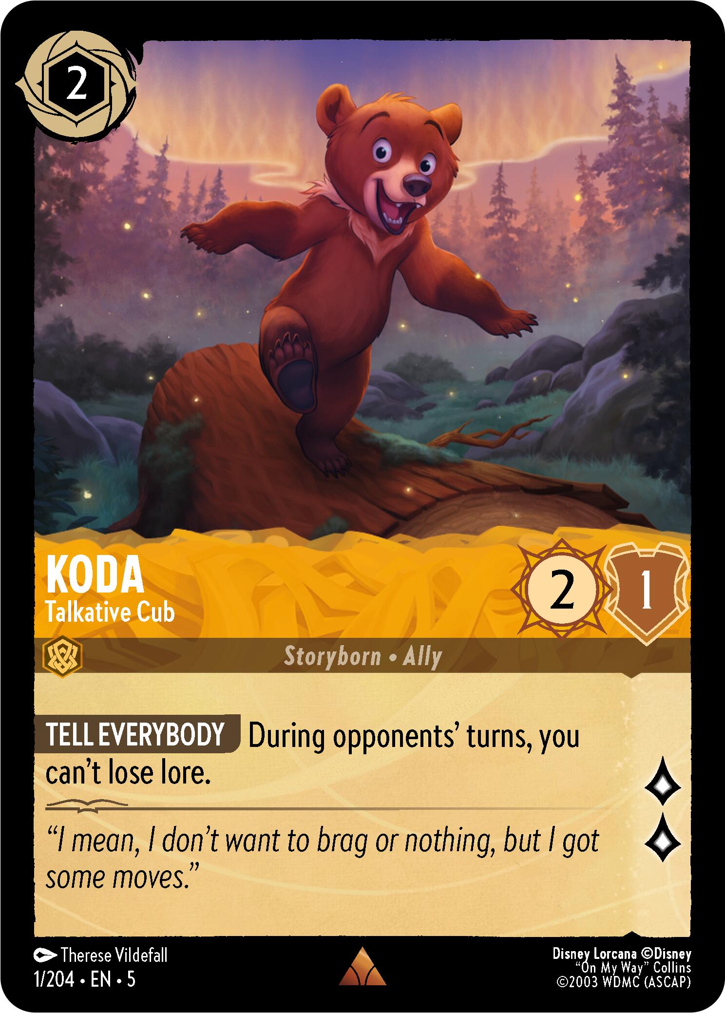 Disney Lorcana: Koda - Talkative Cub card image