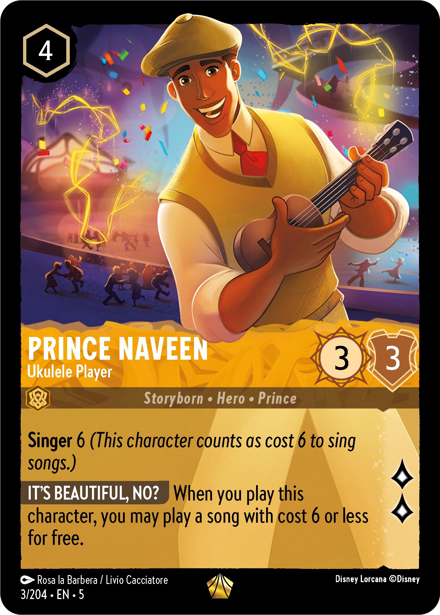 Disney Lorcana: Prince Naveen - Ukulele Player card image