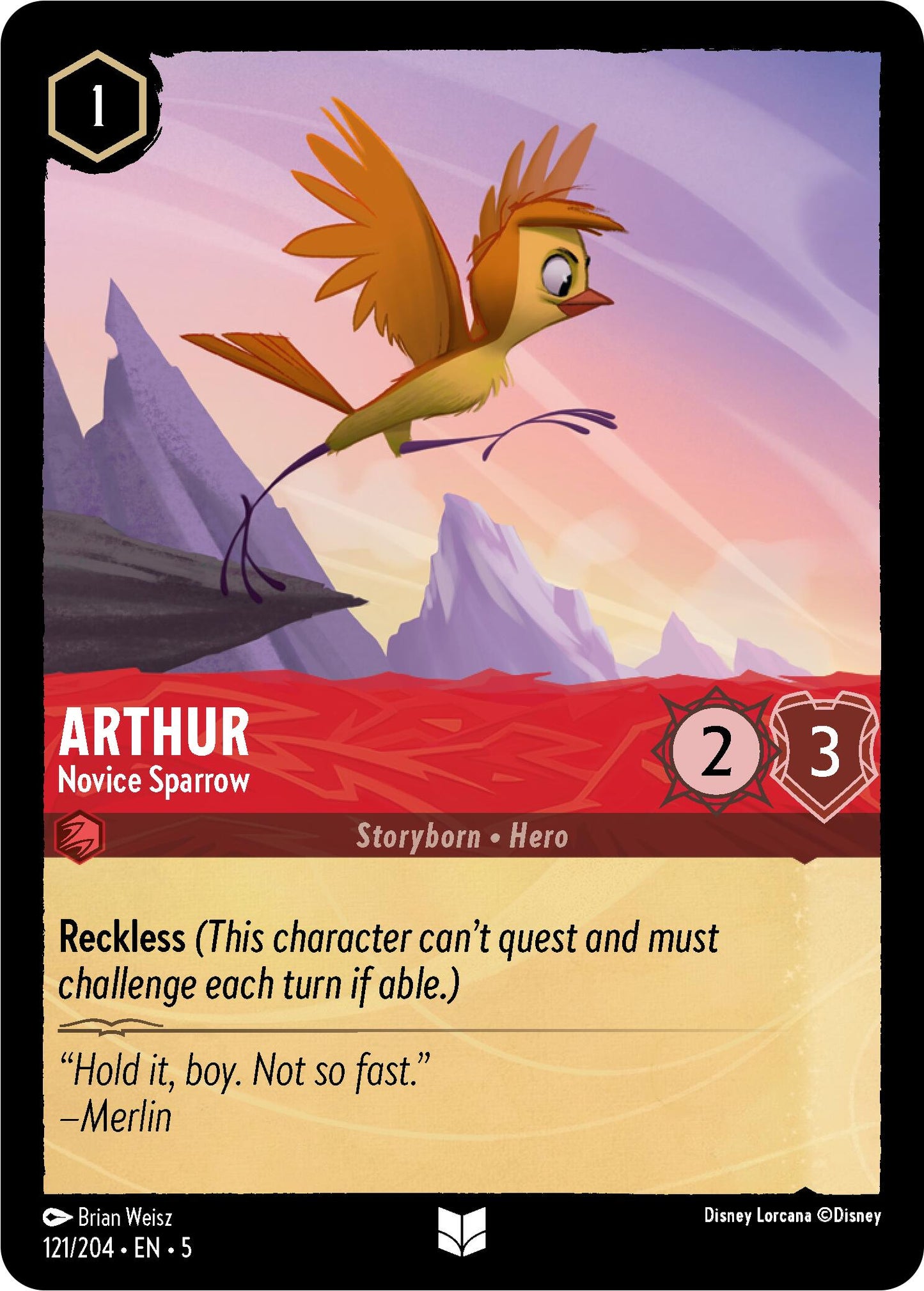 Disney Lorcana: Arthur - Novice Sparrow card image