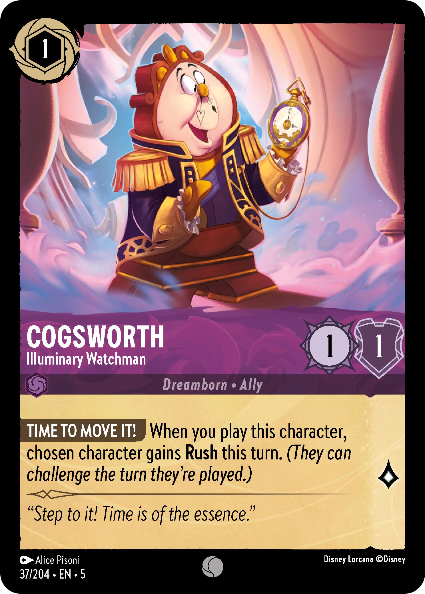 Disney Lorcana: Cogsworth - Illuminary Watchman card image